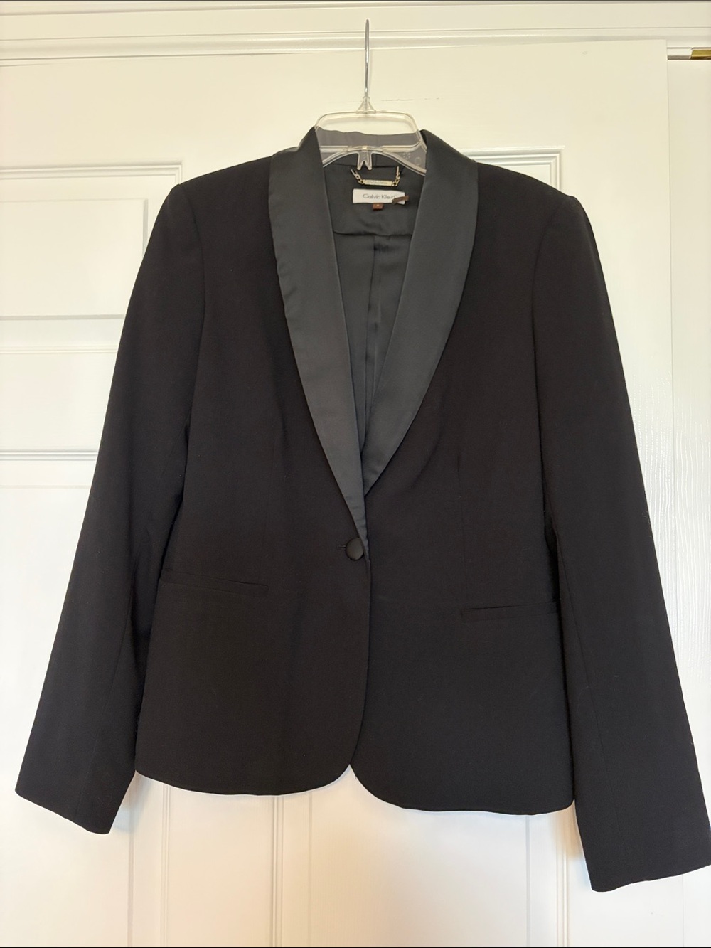 Calvin Klein Black Tuxedo style blazer with Satin Lapel
